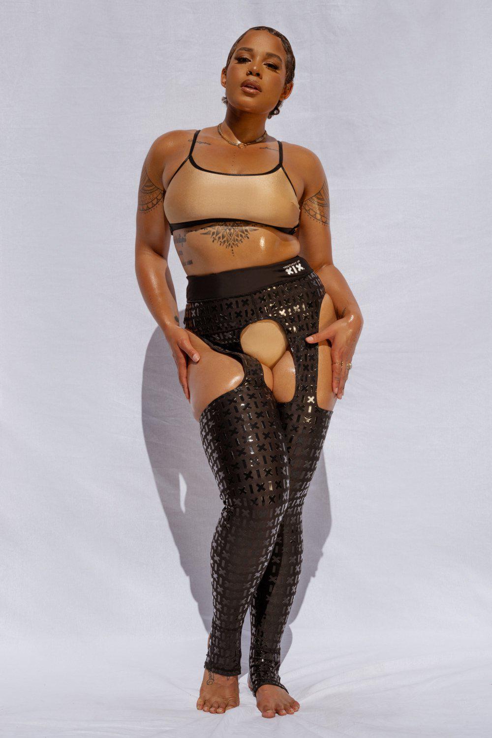 Creatures of XIX Gecko Grip Cowgirl Leggings - Black-Creatures of XIX-Pole Junkie