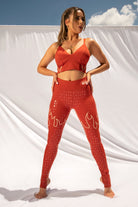 Creatures of XIX Fya Gecko Grip Leggings - Red-Creatures of XIX-Pole Junkie
