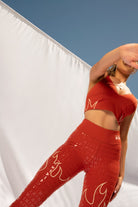 Creatures of XIX Fya Gecko Grip Leggings - Red-Creatures of XIX-Pole Junkie