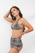 Lunalae Lure You High Waisted Garter Shorts - Grey Leopard-Lunalae-Pole Junkie