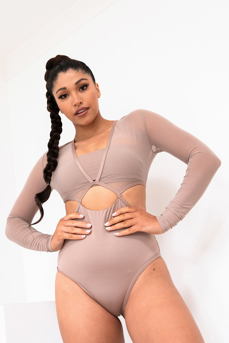 Lunalae Diana Bodysuit - Recycled Mocha-Lunalae-Pole Junkie