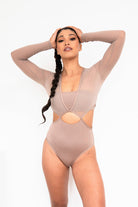 Lunalae Diana Bodysuit - Recycled Mocha-Lunalae-Pole Junkie