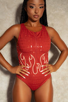 CXIX Fya Gecko Grip Bodysuit - Red-Creatures of XIX-Pole Junkie