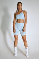 Creatures of XIX LuxLounge One Shoulder Illusion Top - Baby Blue-Creatures of XIX-Pole Junkie