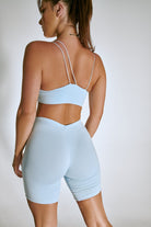 Creatures of XIX LuxLounge One Shoulder Illusion Top - Baby Blue-Creatures of XIX-Pole Junkie