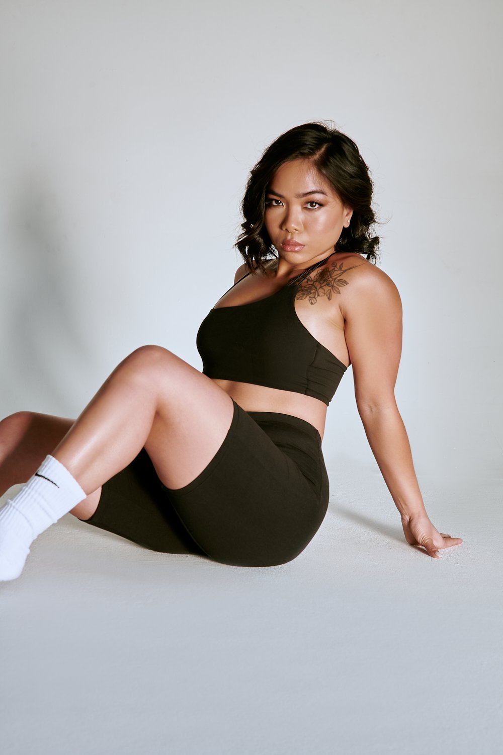 Creatures of XIX LuxLounge One Shoulder Illusion Top - Black-Creatures of XIX-Pole Junkie