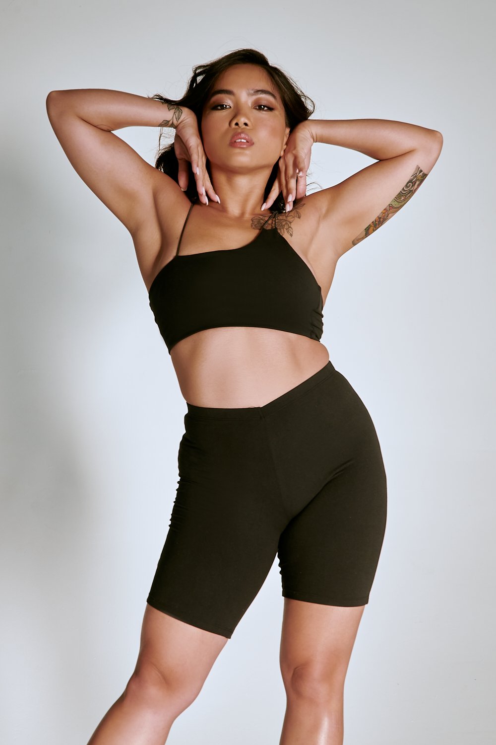 Creatures of XIX LuxLounge One Shoulder Illusion Top - Black-Creatures of XIX-Pole Junkie