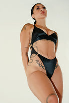 CXIX Aphrodite Bodysuit - Black Satin-Creatures of XIX-Pole Junkie