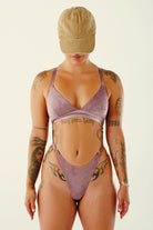 CXIX Aphrodite Bodysuit - Lilac Suede-Creatures of XIX-Pole Junkie