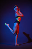 Rolling Contemporary Dance Socks - Roller Neon Striped-Rolling-Pole Junkie