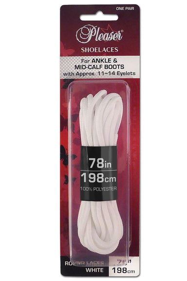 Pleaser USA Ankle Boot Shoe Laces - White-Pleaser USA-Pole Junkie