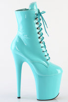 Pleaser USA Flamingo-1020 8inch Pleaser Boots - Patent Aqua-Pleaser USA-Pole Junkie