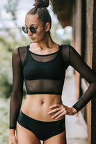 Dragonfly Pavi Crop Top - Black Mesh-Dragonfly-Pole Junkie