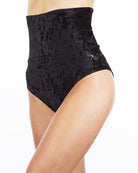 Dragonfly Velvet Betty High-Waisted Shorts - Black-Dragonfly-Pole Junkie