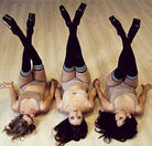 Rolling Striped Over the Knee Socks - Black/White (3 Sizes Available)-Rolling-Pole Junkie