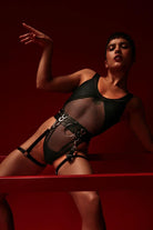 Rolling Vertigo Bodysuit - Black Mesh-Rolling-Pole Junkie