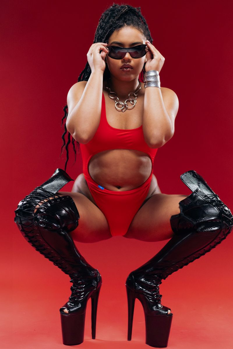 MÆD Siren Bodysuit - Red-MÆD-Pole Junkie