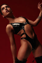 Rolling Diana Bodysuit - Black Vinyl-Rolling-Pole Junkie