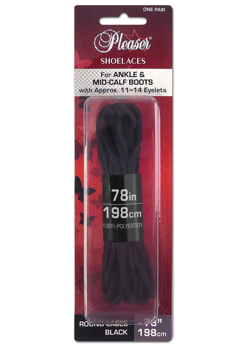 Pleaser USA Ankle Boot Shoe Laces Black — Pole Junkie (EU)