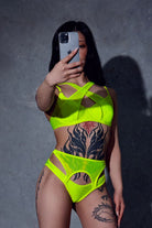 CXIX Classique Crossover Bra - Neon Yellow-Creatures of XIX-Pole Junkie