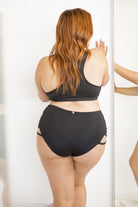 Lunalae High Waist Cross Section Shorts - Black-Lunalae-Pole Junkie