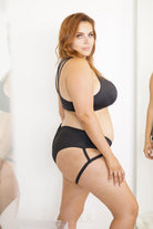 Lunalae Lure You Low-Rise Garter Shorts - Black-Lunalae-Pole Junkie