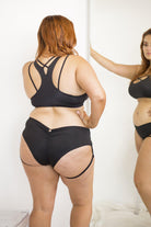 Lunalae Lure You Low-Rise Garter Shorts - Black-Lunalae-Pole Junkie