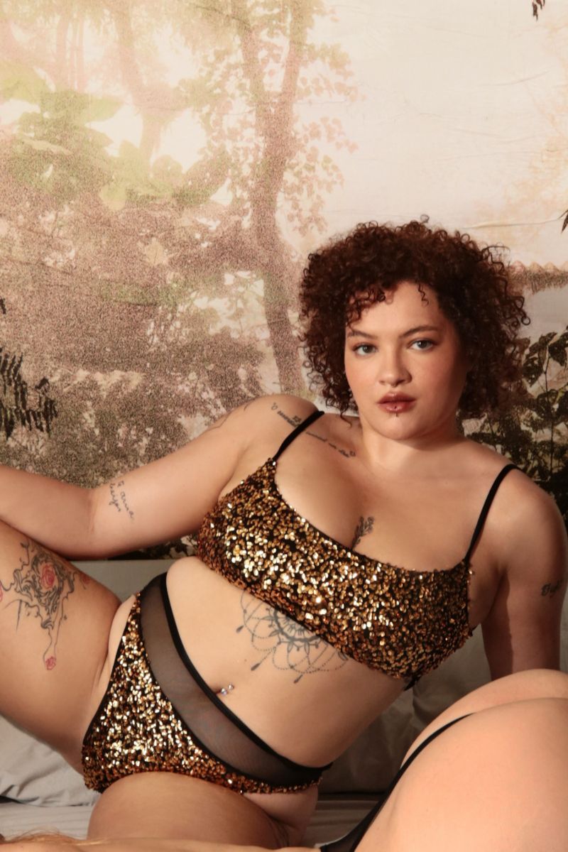 Rolling Vento Top - Gold Sequin-Rolling-Pole Junkie