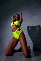 CXIX Classique High Waisted Bottoms - Neon Yellow-Creatures of XIX-Pole Junkie