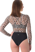 Dragonfly Pavi Crop Top - Leopard Mesh-Dragonfly-Pole Junkie