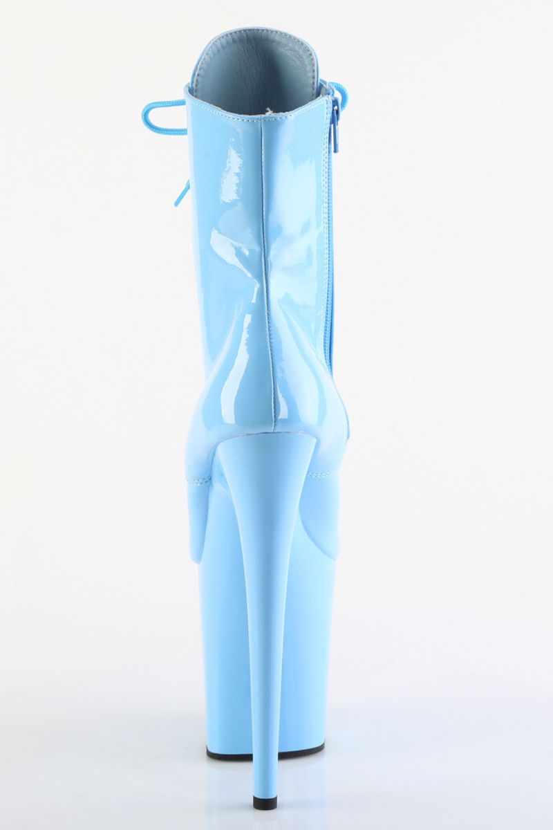 Pleaser USA Flamingo-1020 8inch Pleaser Boots - Patent Baby Blue-Pleaser USA-Pole Junkie