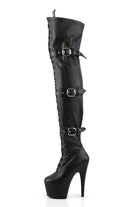 Pleaser USA Adore-3028 7inch Thigh High Pleaser Boots - Matte Black-Pleaser USA-Pole Junkie