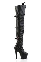 Pleaser USA Adore-3028 7inch Thigh High Pleaser Boots - Matte Black-Pleaser USA-Pole Junkie