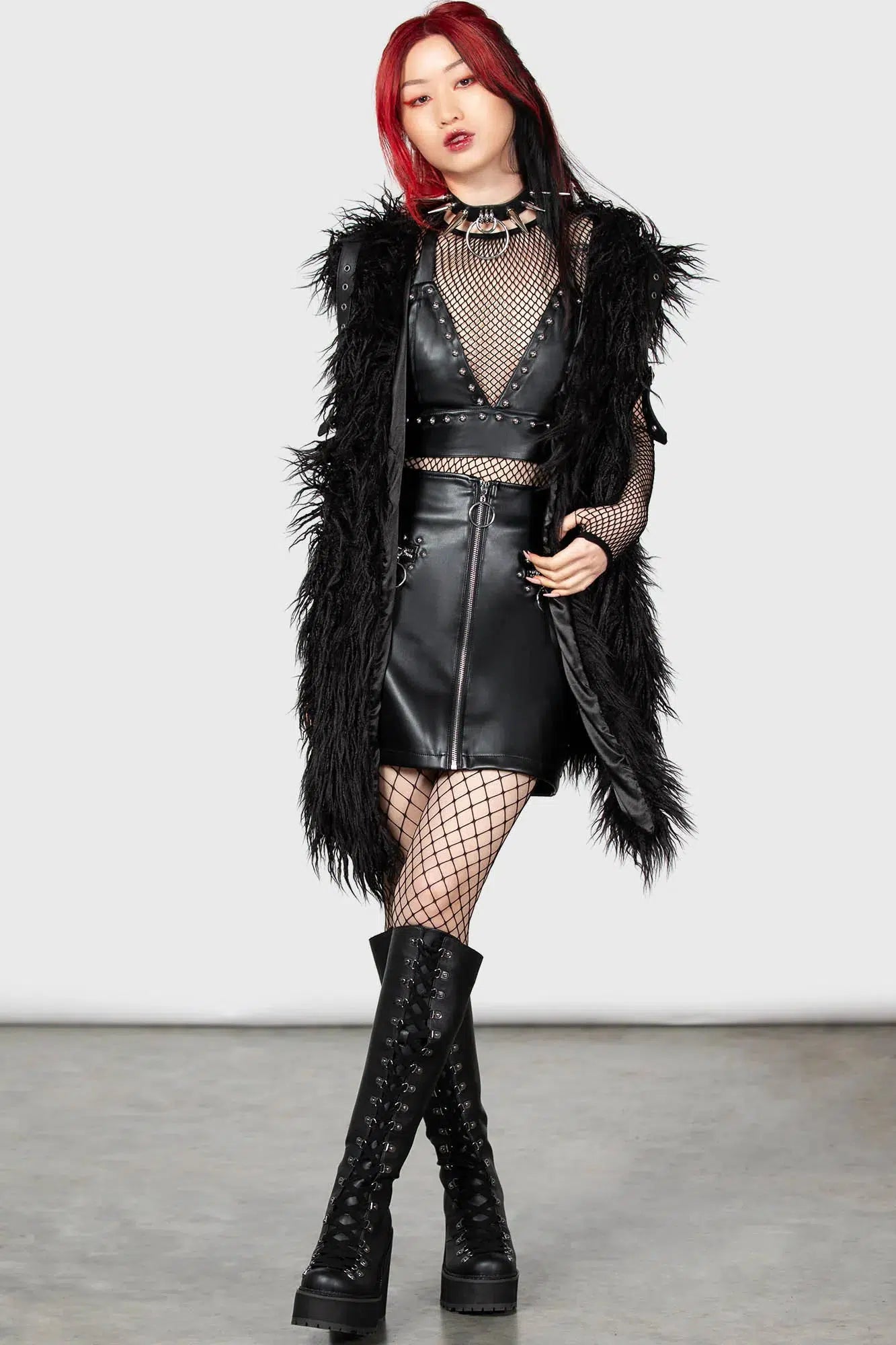 Killstar Alisse Faux Leather Bralette - Black