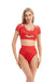 Hamade Activewear Mesh Hollow Back Bottoms - Red-Hamade Activewear-Pole Junkie