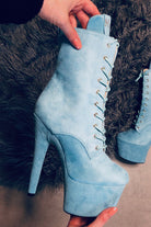 Hella Heels BabyDoll 7inch Boots - Baby Blue-Hella Heels-Pole Junkie