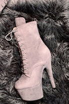 Hella Heels BabyDoll 7inch Boots - Light Grey-Hella Heels-Pole Junkie