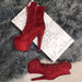 Hella Heels BabyDoll 7inch Boots - Dark Red-Hella Heels-Pole Junkie