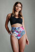 Pole Addict High Waisted Shorts - Tropical Flowers-Pole Addict-Pole Junkie