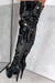 Hella Heels LipKit Thigh High 7inch Boots - Black Beatle-Hella Heels-Pole Junkie