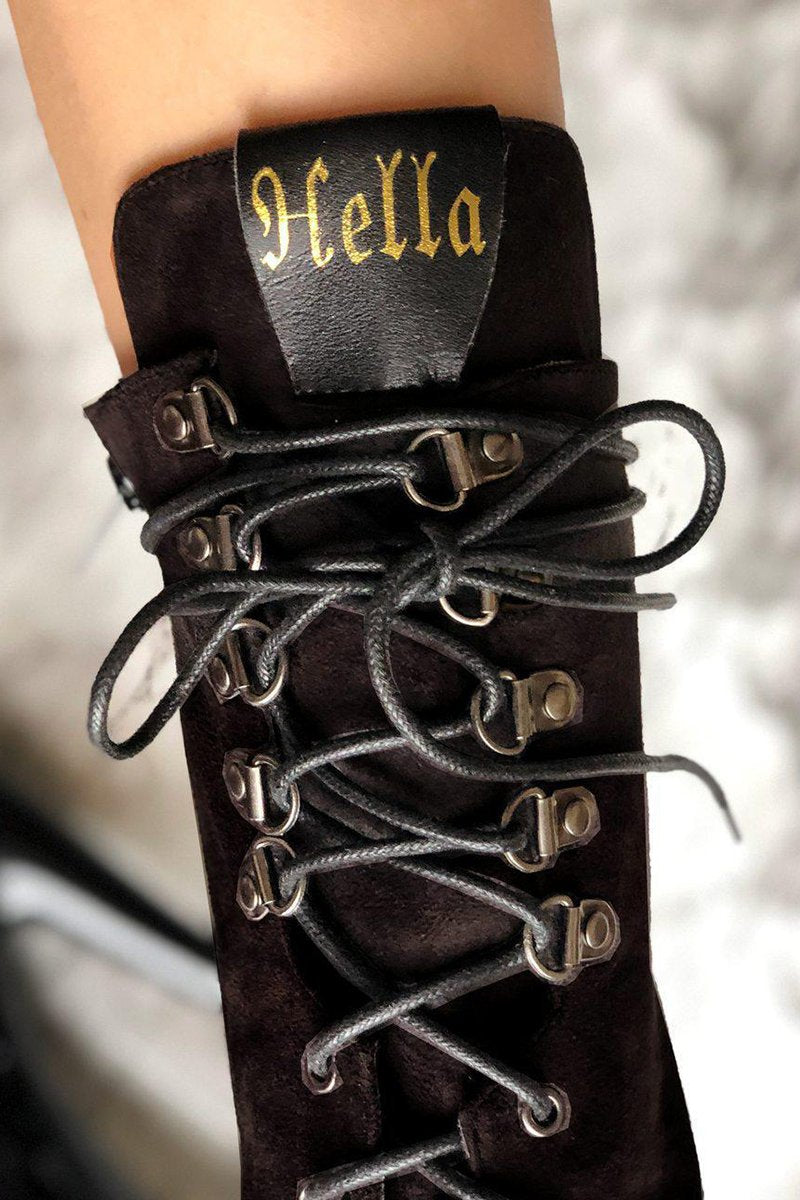 Hella Heels Blaq Kicks Boots - 7inch-Hella Heels-Pole Junkie