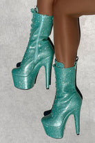 Hella Heels The Glitterati 7inch Boots - Baby Blues-Hella Heels-Pole Junkie