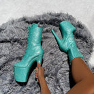 Hella Heels The Glitterati 8inch Boots - Baby Blues-Hella Heels-Pole Junkie