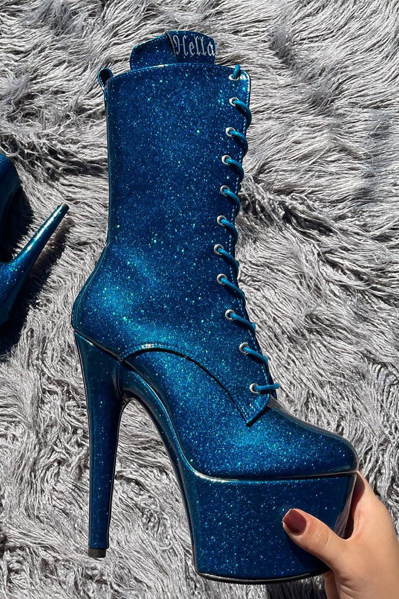 Hella Heels The Glitterati 7inch Boots - Skinny Dippin'-Hella Heels-Pole Junkie