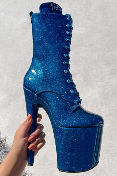 Hella Heels The Glitterati 8inch Boots - Skinny Dippin'-Hella Heels-Pole Junkie