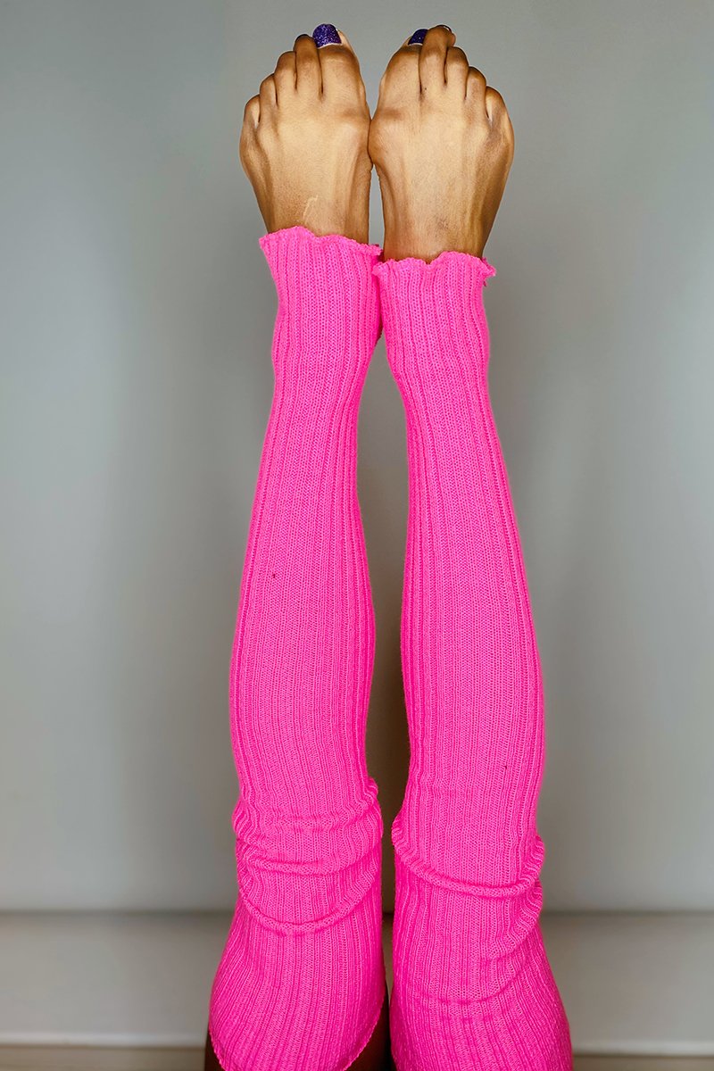 Thigh High Legwarmers - Neon Pink-Pole Junkie-Pole Junkie