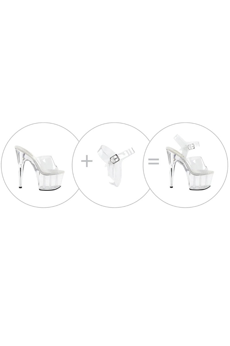 Pleaser USA Detachable Ankle Straps - Clear