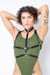 Rolling Jane Bodysuit - Military Green-Rolling-Pole Junkie