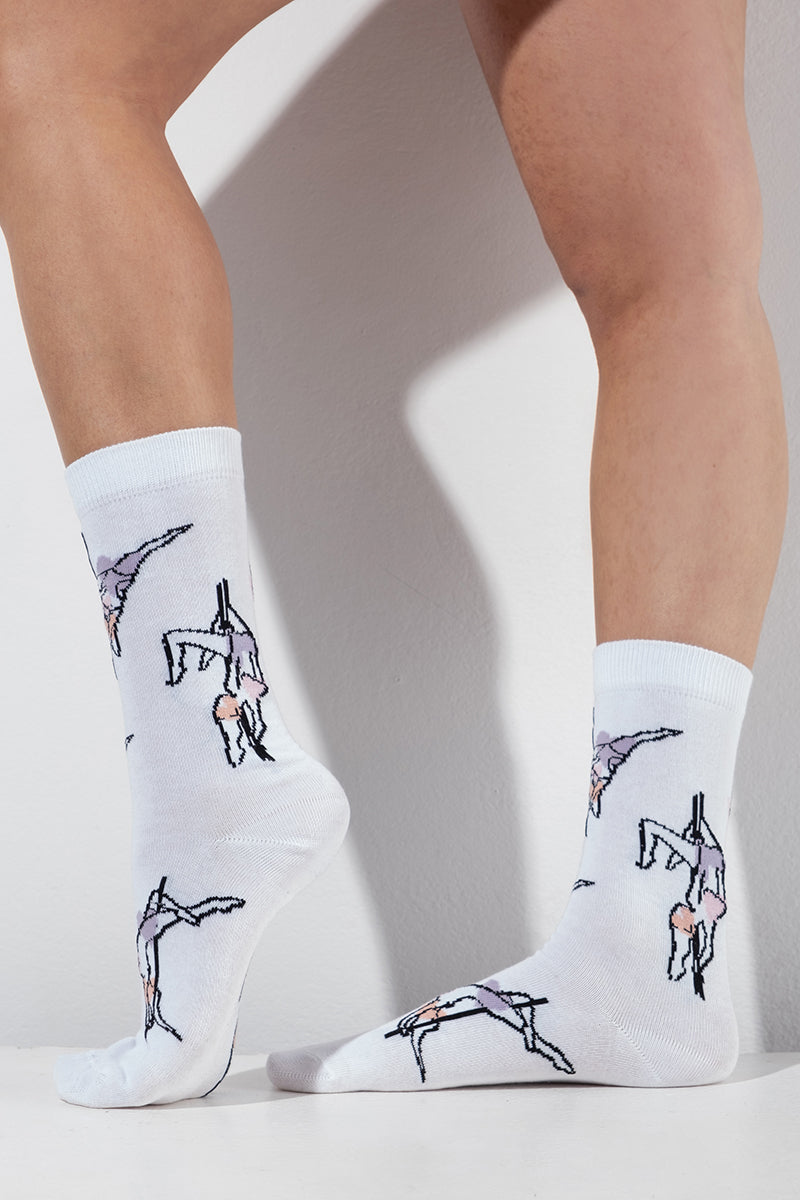 RAD Pole Move Socks - White