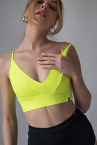 Pole Addict Lena Basic Top - Neon Yellow-Pole Addict-Pole Junkie